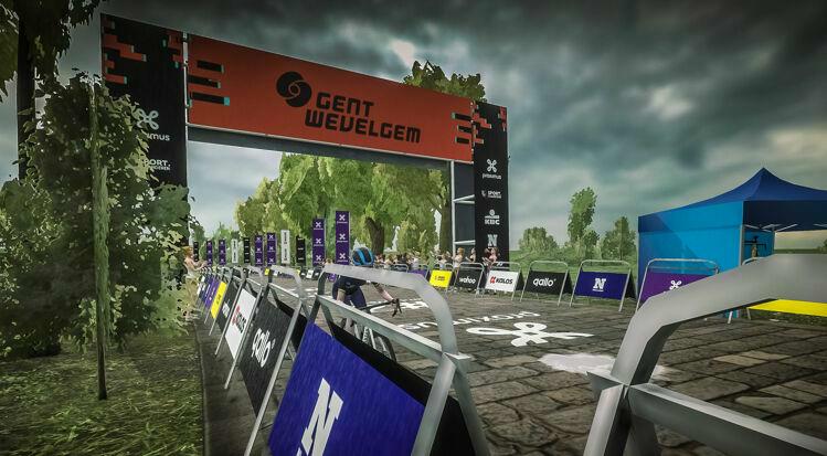 Kemmelberg as the deciding obstacle in the virtual version of Gent-Wevelgem