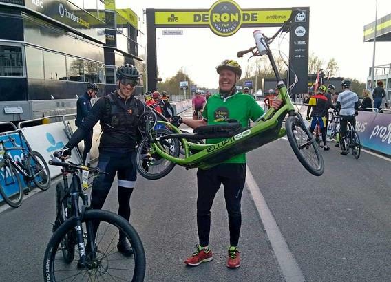 Geert De Mulder attacks Everesting world record with elliptical bicycle on the Berendries
